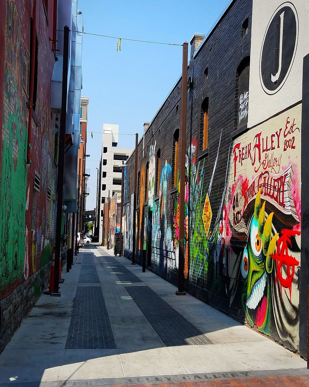 Daytime view of Freak Alley Gallery