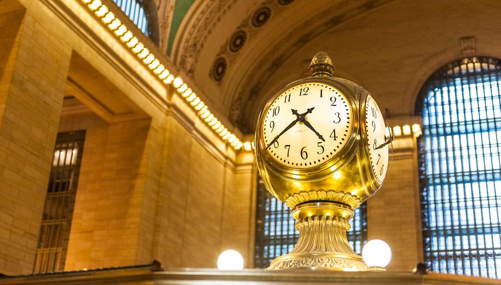 Booth clock inside Grand Central Terminal