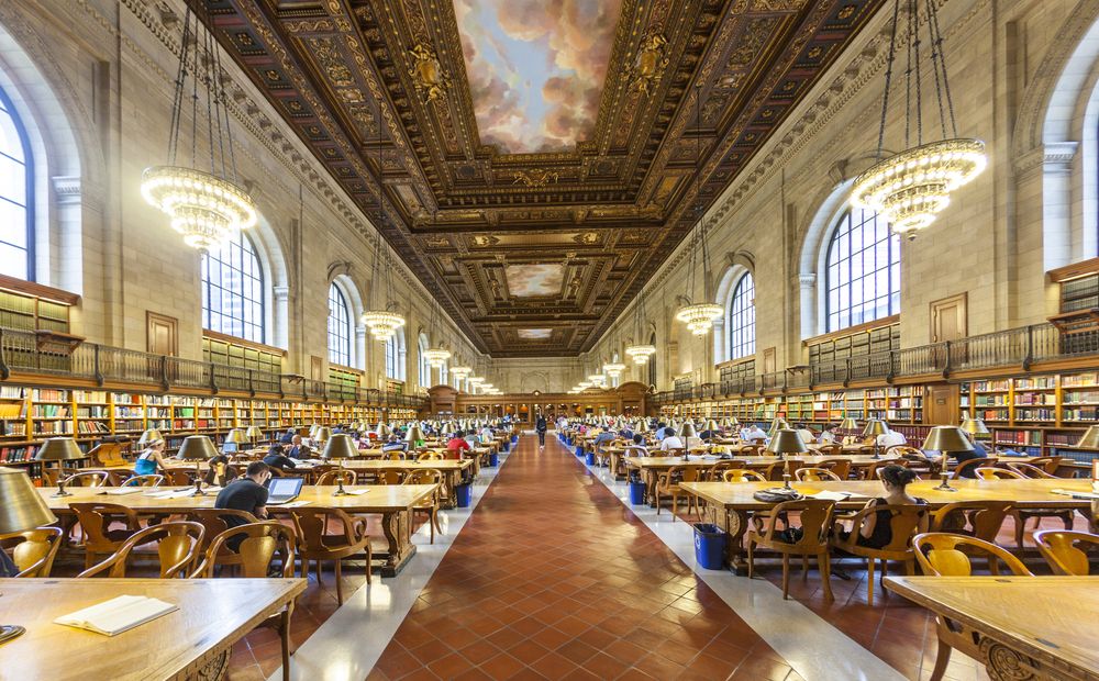 Interior of New York Public Library