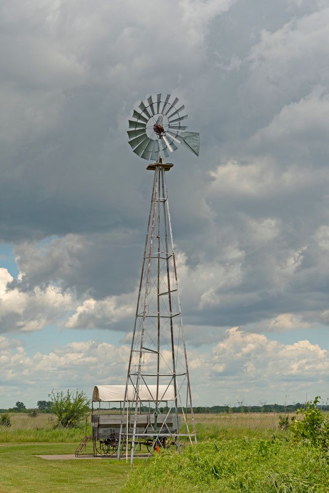 A windmill at Goose Lake Prairie State Natural Area