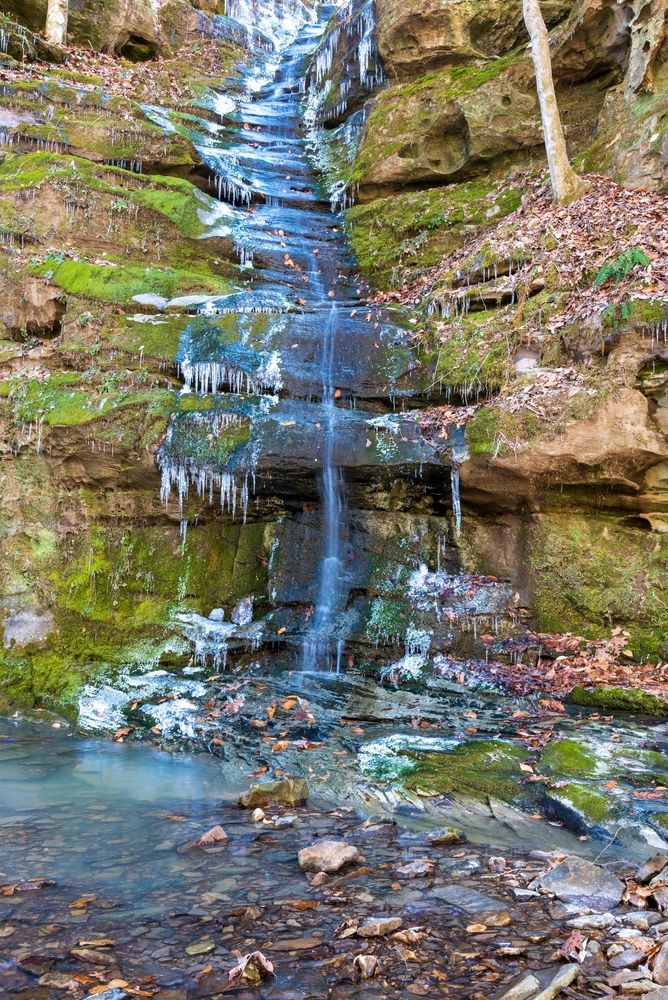 A frozen waterfall at Little Grand Canyon