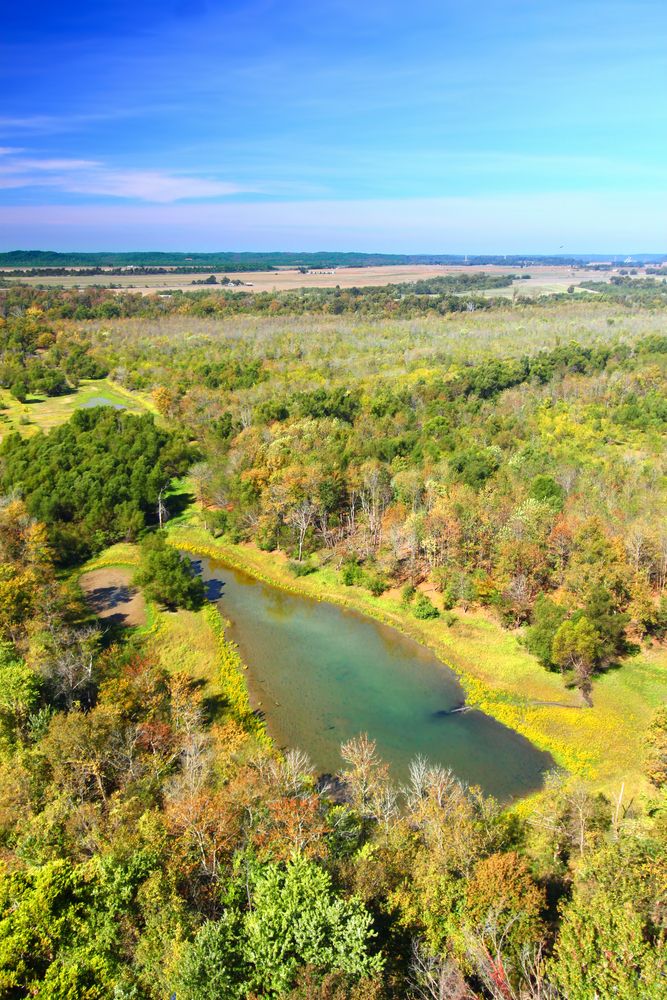 Aerial view of Shawnee National Forest