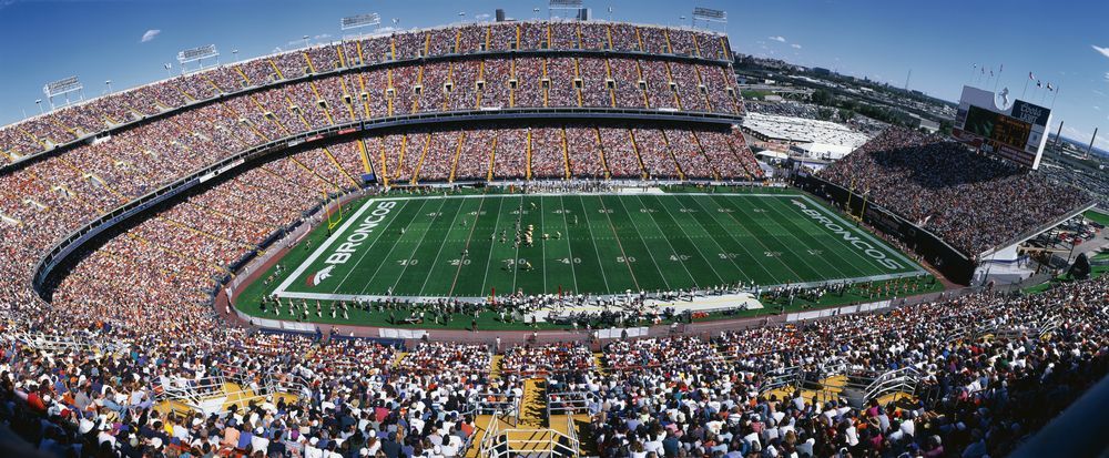 View of the packed Mile High Denver