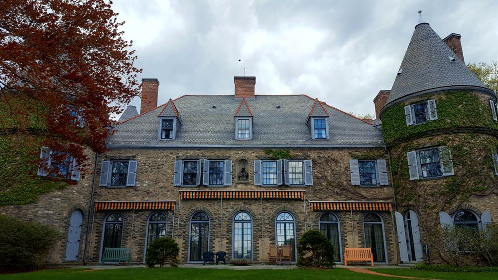 Front exterior view of the Historic Grey Towers