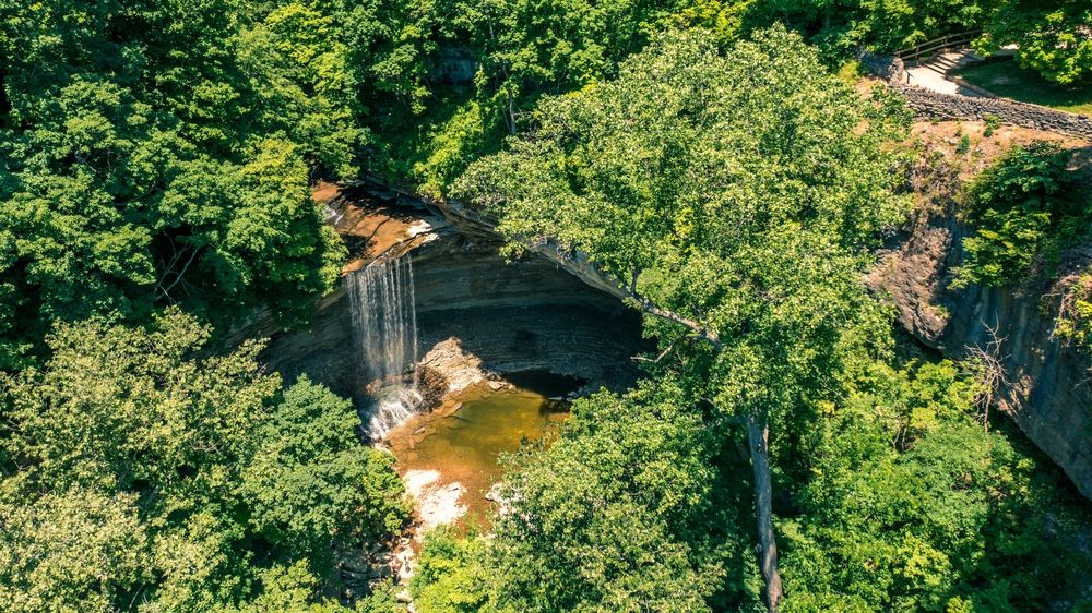 Aerial view of Clifty Falls State Park