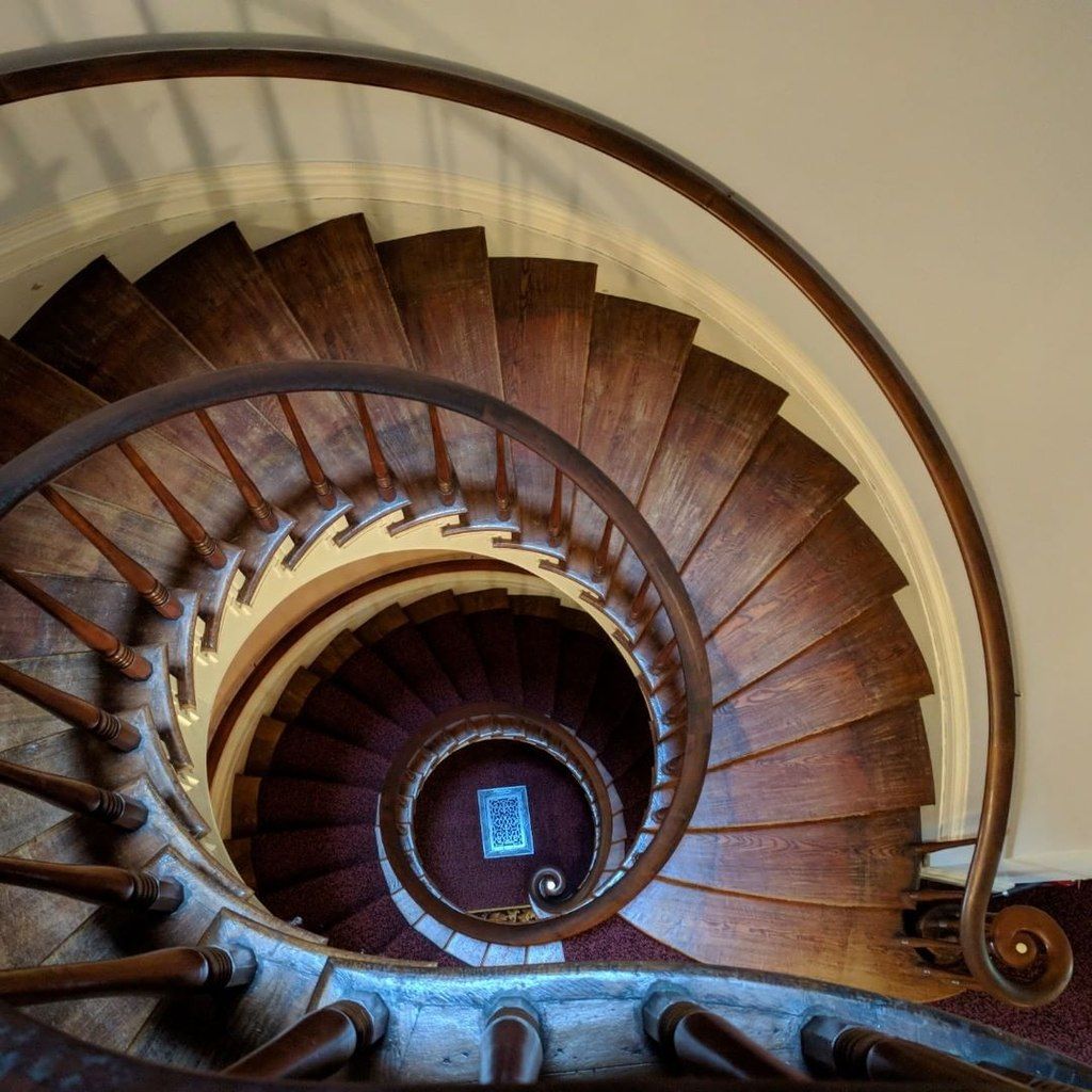 Spiral staircase in Lanier Mansion Historic Site