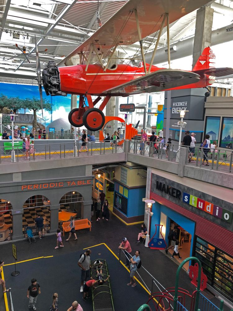 Aircraft hanging from Science City's ceiling