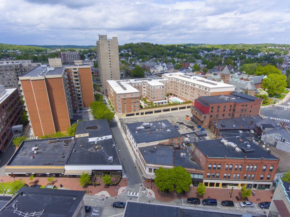 Aerial view of Downtown Malden