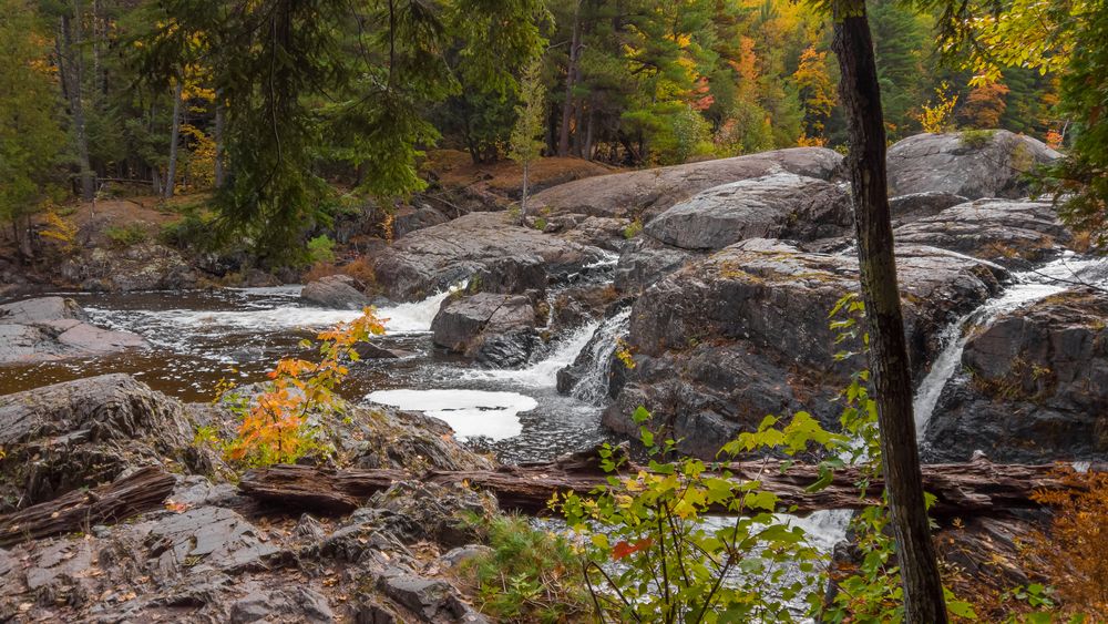 Daytime view of Lower Dead River Falls