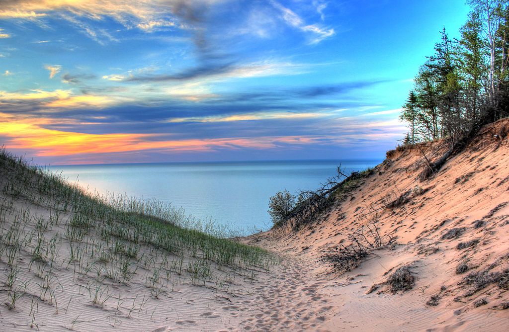 Gorgeous sunset over Grand Sable Banks