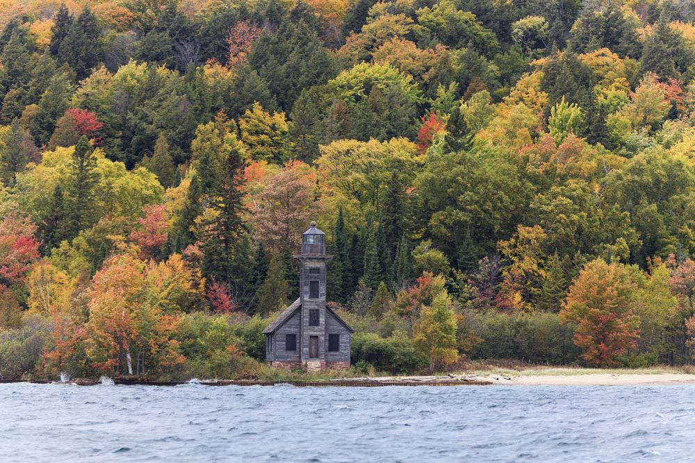 The east channel lighthouse at Hiawatha National Forest
