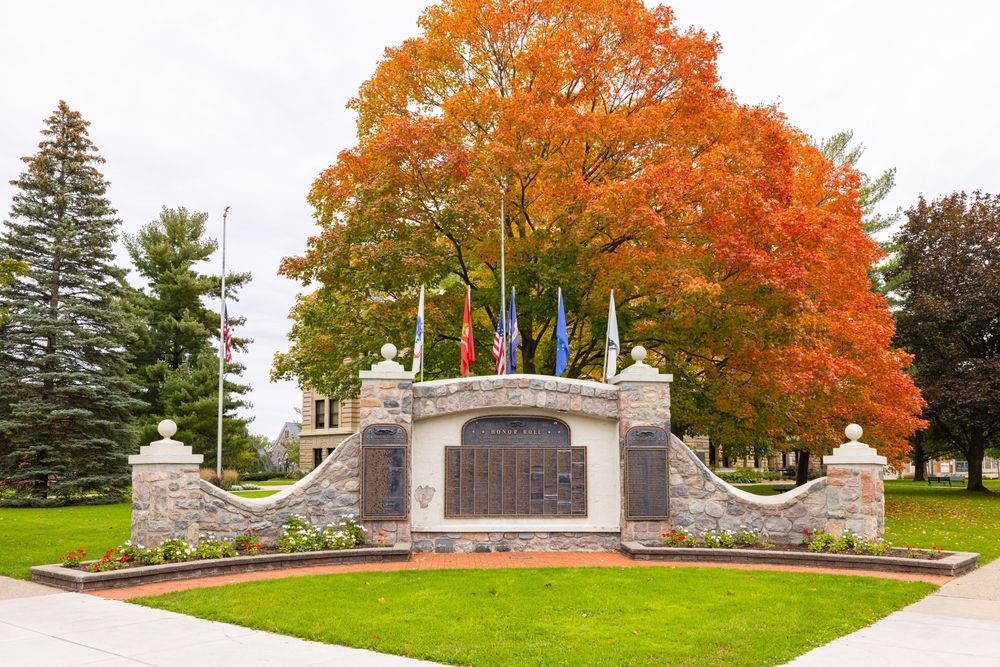 War memorial on the grounds of Ingham County Courthouse
