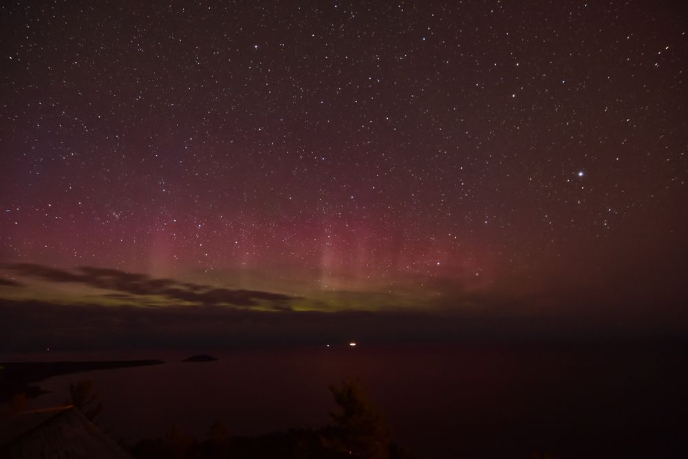 Scenic view of Marquette Northern Lights