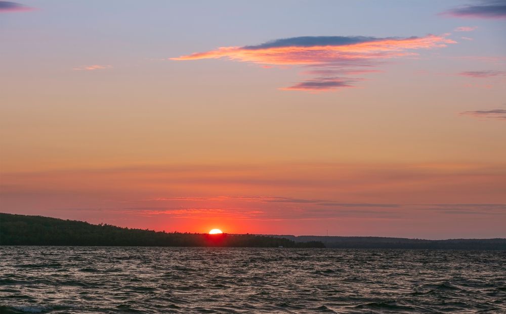 Gorgeous sunset over Sand Point Beach
