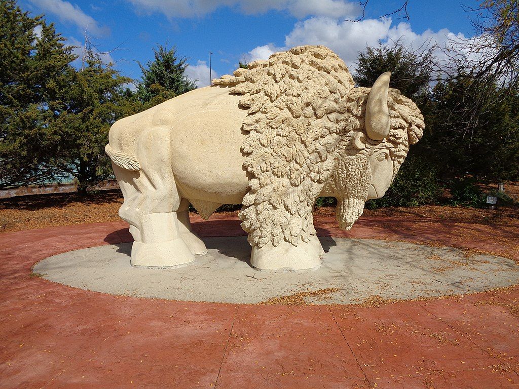 Bison sculpture at Reconciliation Park