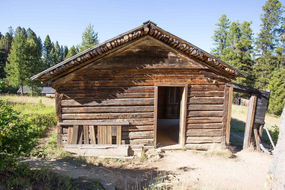 A wooden house at Garnet Ghost Town