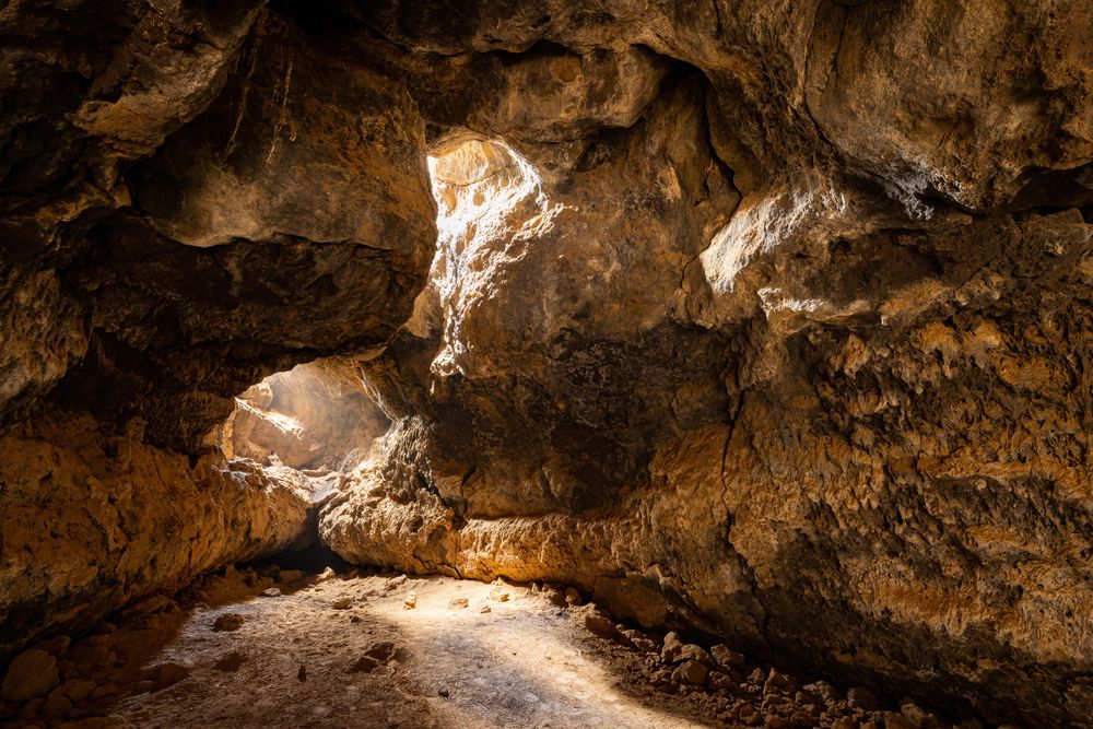 Interior of a lava tube at Lava Tube Trail
