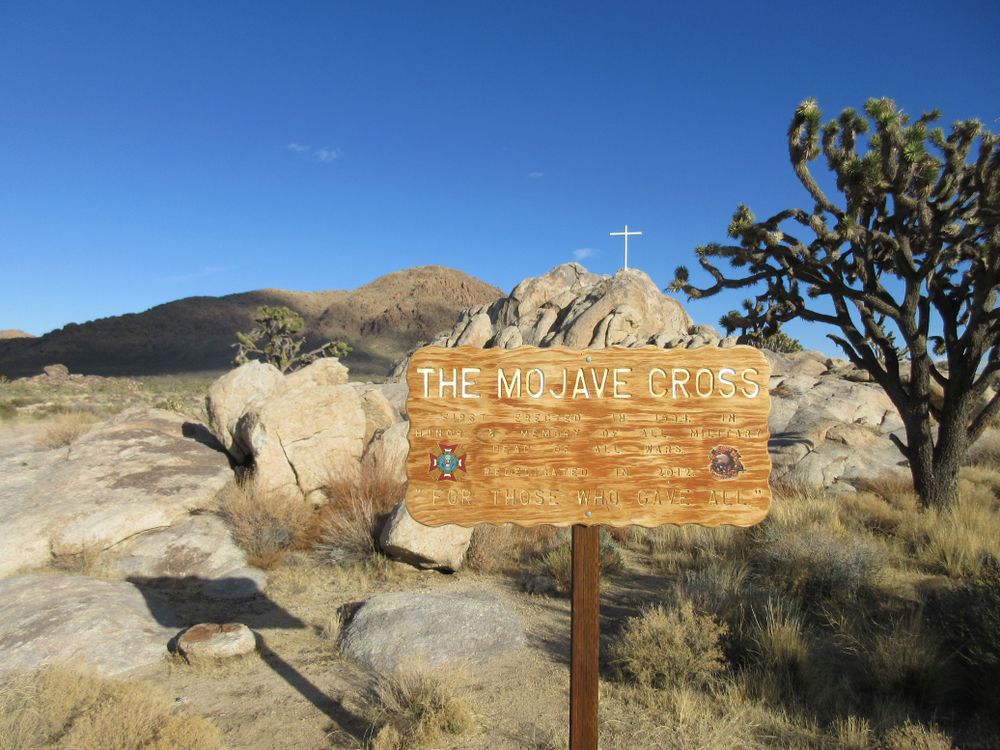 Marker of Mojave Memorial Cross