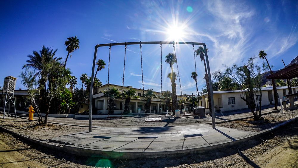Old swing set at Zzyzx Road