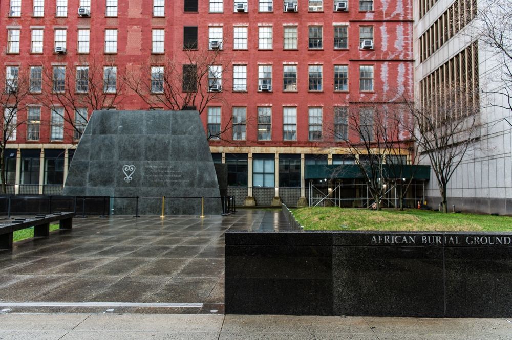 The grounds of African Burial Ground National Monument