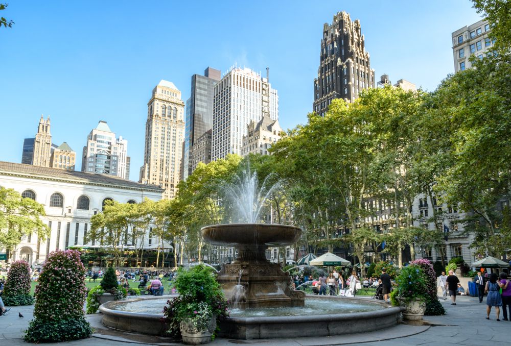 Water fountain at Bryant Park