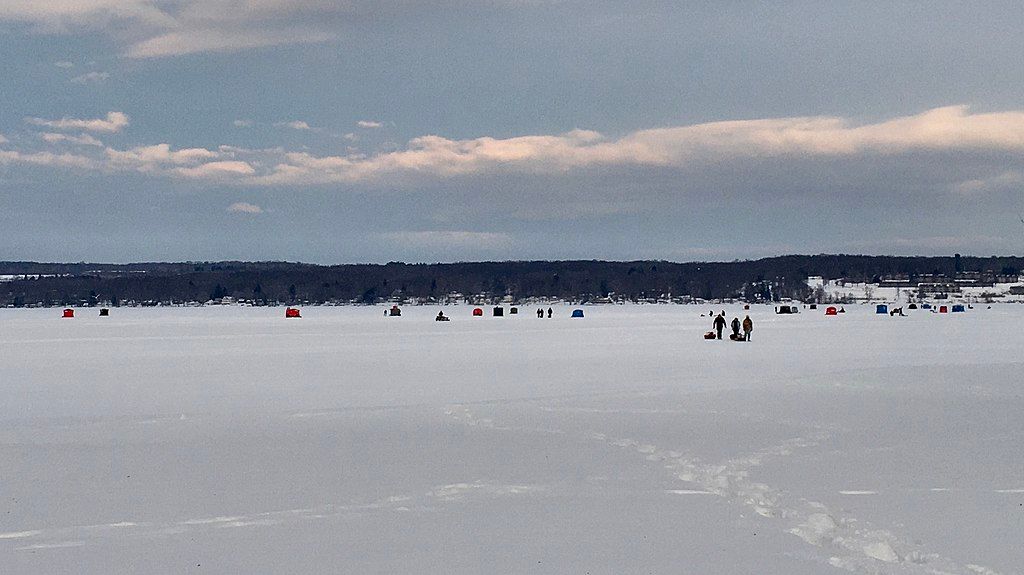 Ice fishing on Chautauqua Lake