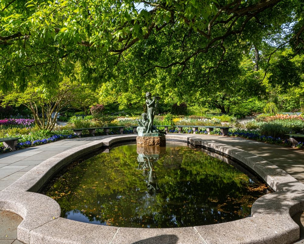 A statue at the Conservatory Garden
