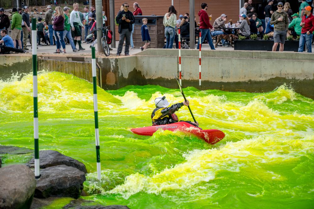 A person rafting at U.S. National Whitewater Center's annual festival
