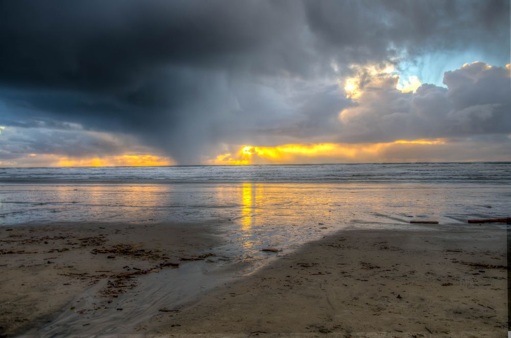 Storm cloud over Manzanita Beach