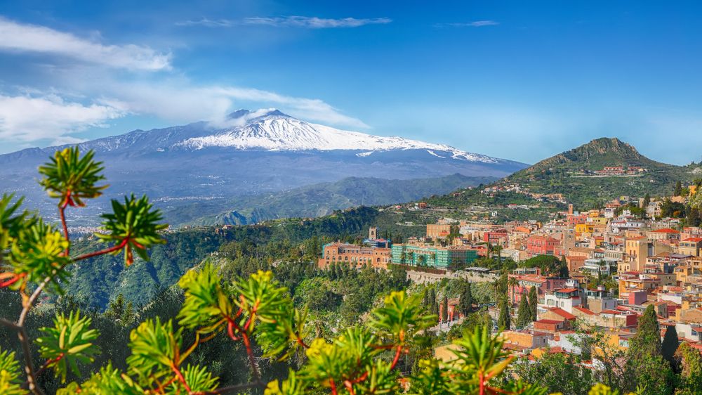 Aerial view of Mount Etna Volcano