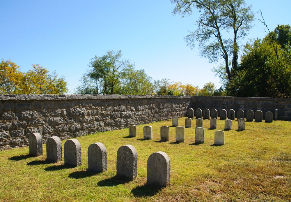 Headstones at the Hazen Brigade Monument