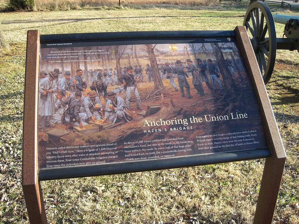History board of the Hazen Brigade Monument