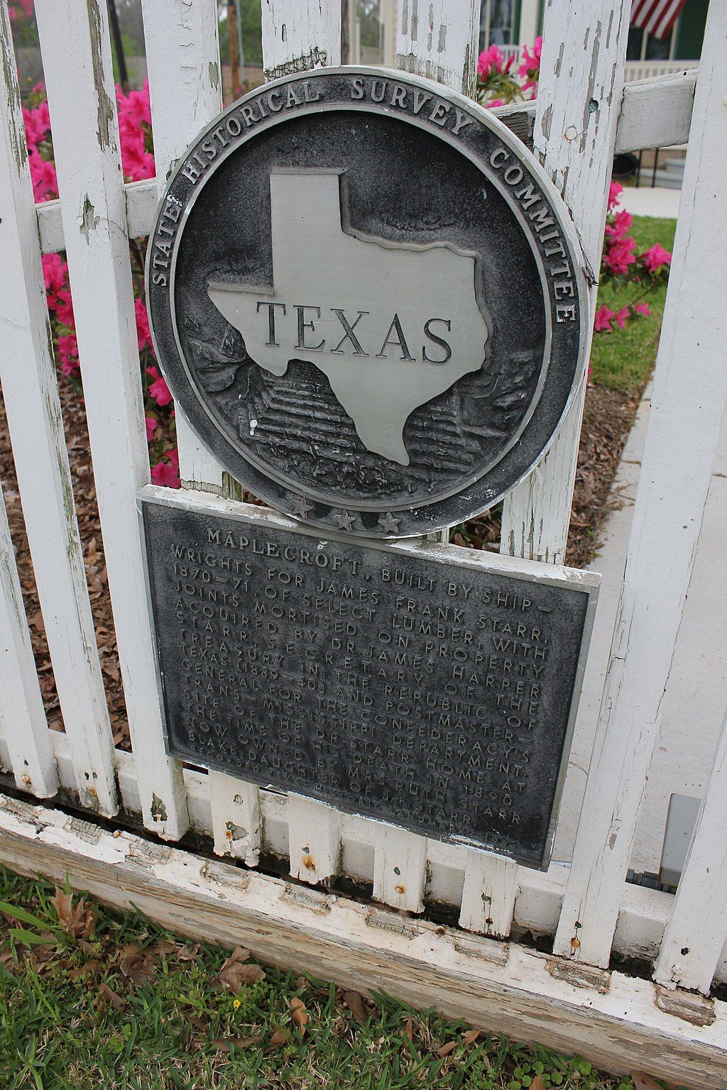 History marker of Starr Family Home State Historic Site