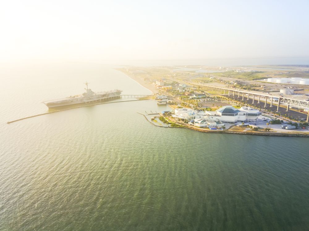 Aerial view of USS Lexington