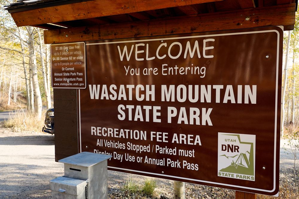 Welcome sign of Wasatch Mountain State Park