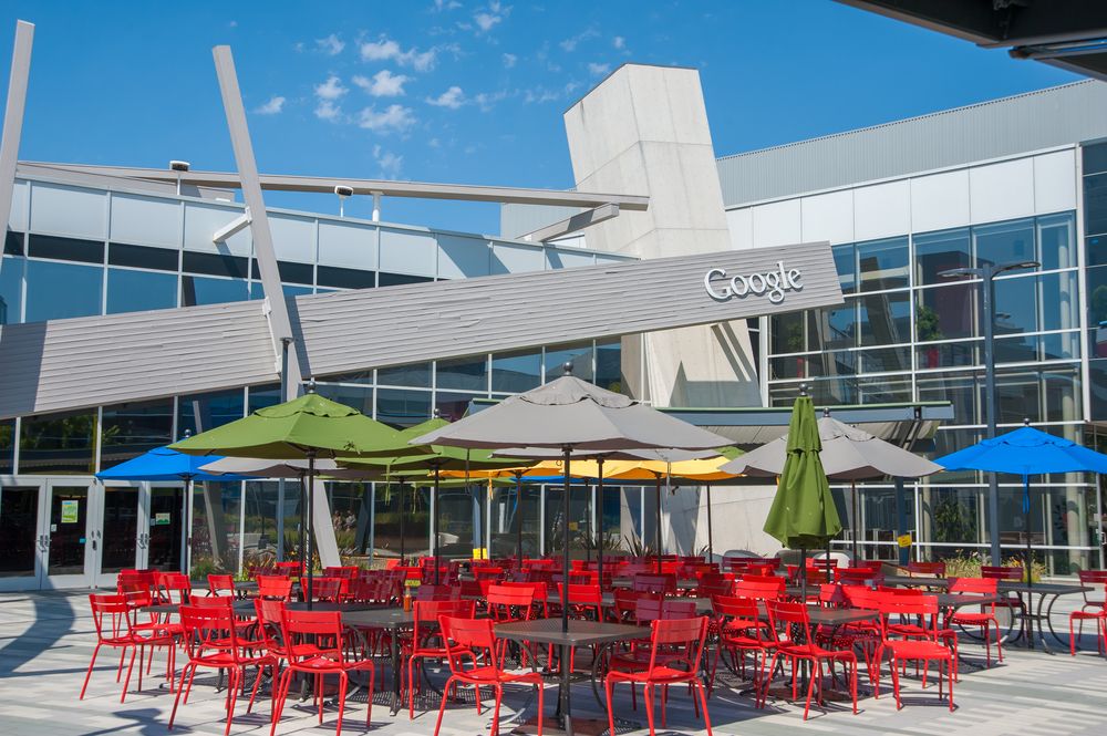 The grounds of Google Bay View Campus