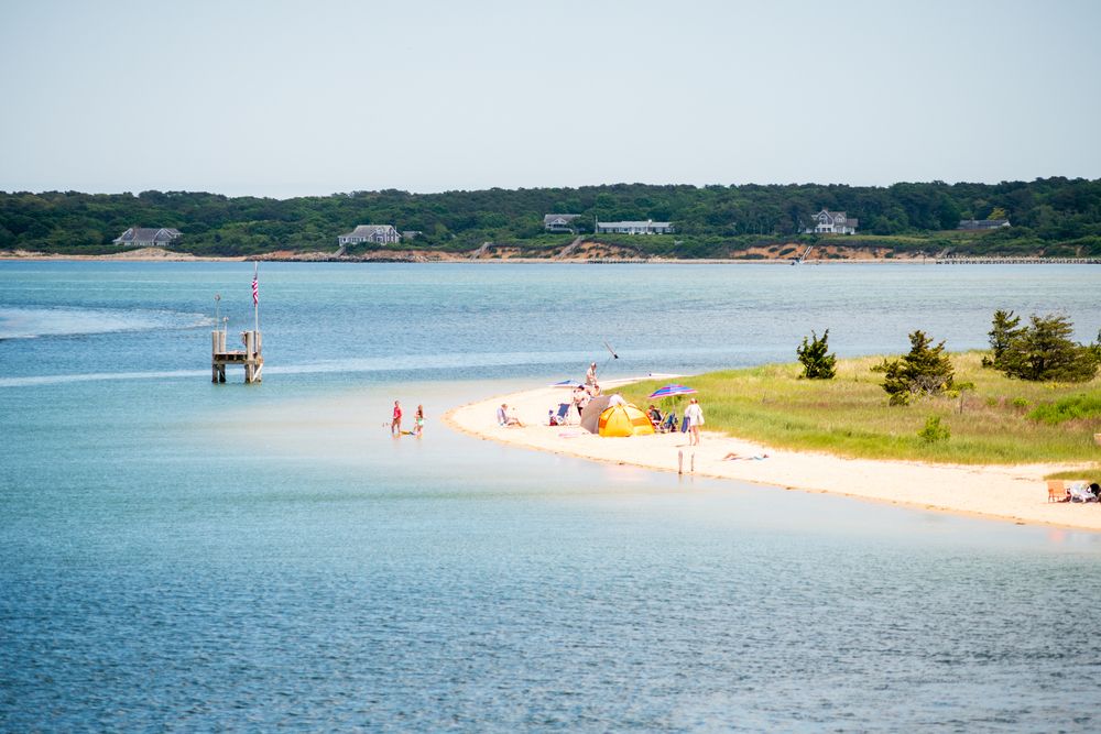 People at the Chappaquiddick beach