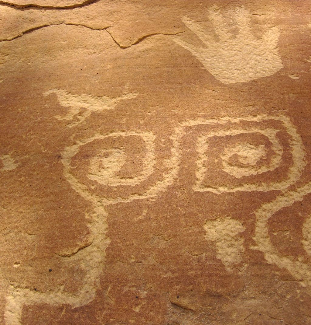 Anasazi Indian-carved petroglyphs at Petroglyph Point Hike