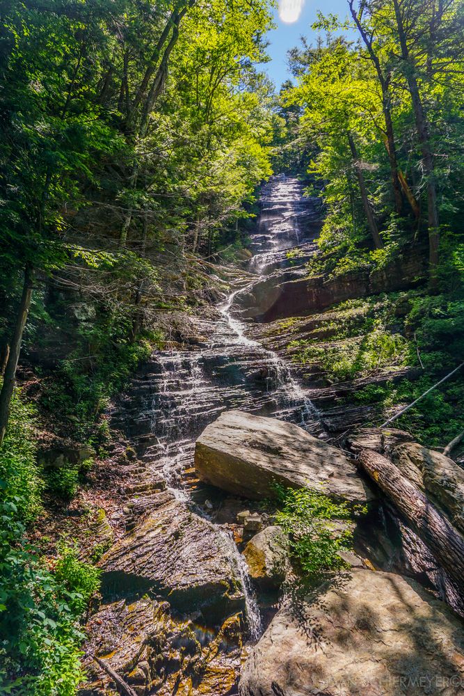 Daytime view of Lye Brook Falls Trail
