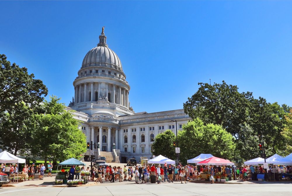 Daytime view of Dane County Farmers Market