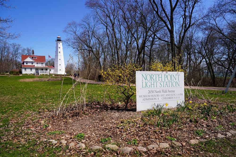 Welcome sign of the North Point Lighthouse