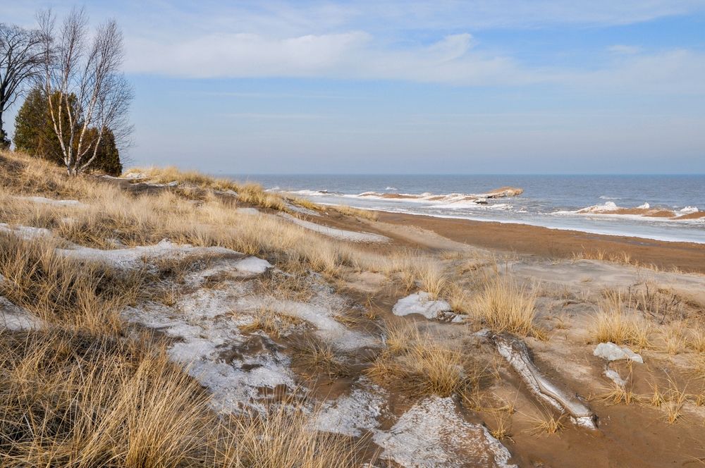 Sandy beach at Point Beach State Forest