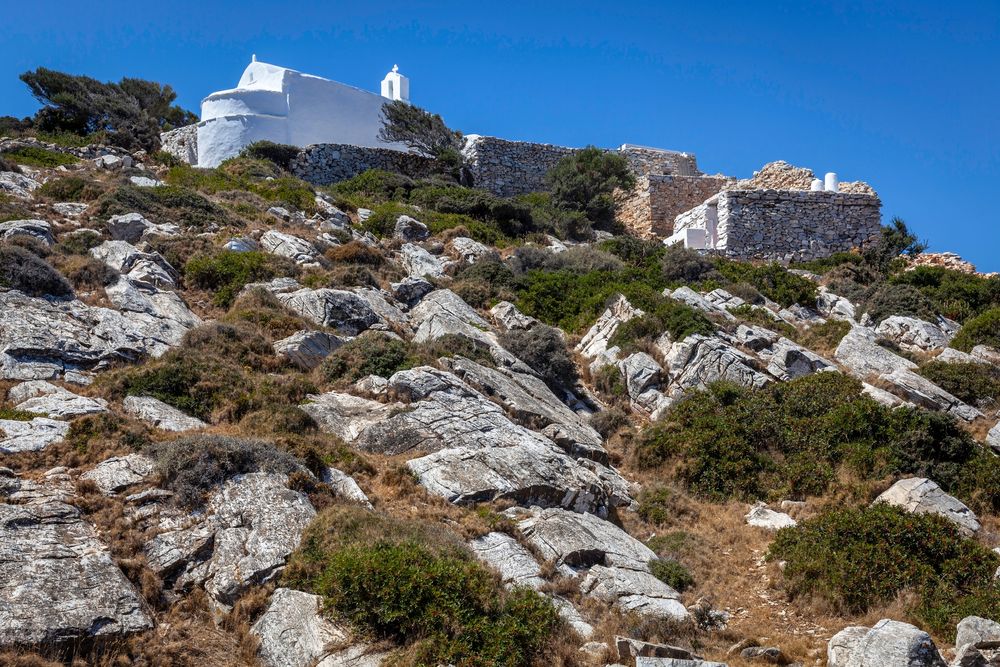 Rocky hill where the Monastery of Paleokastro stands