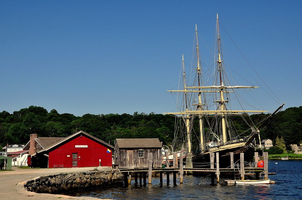 Daytime view of Mystic Seaport Museum