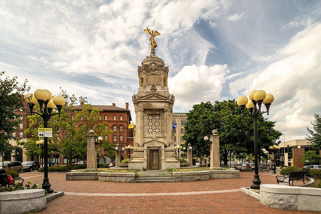 A memorial at Downtown New Britain
