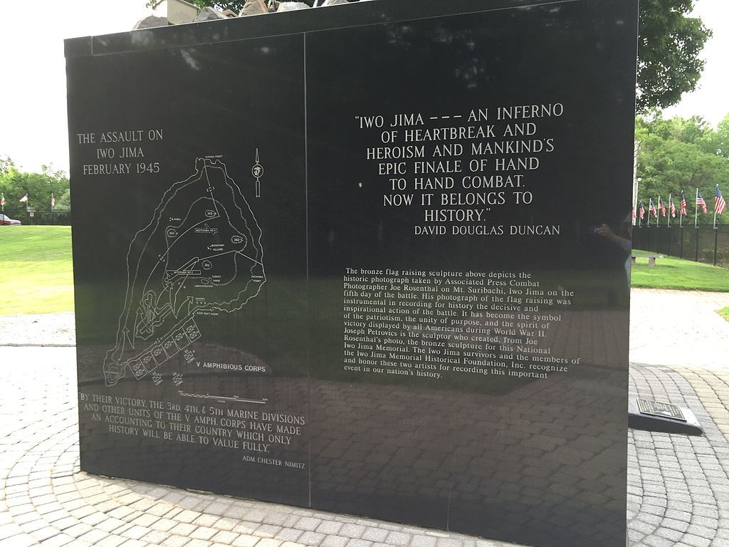 Information marker of the National Iwo Jima Memorial