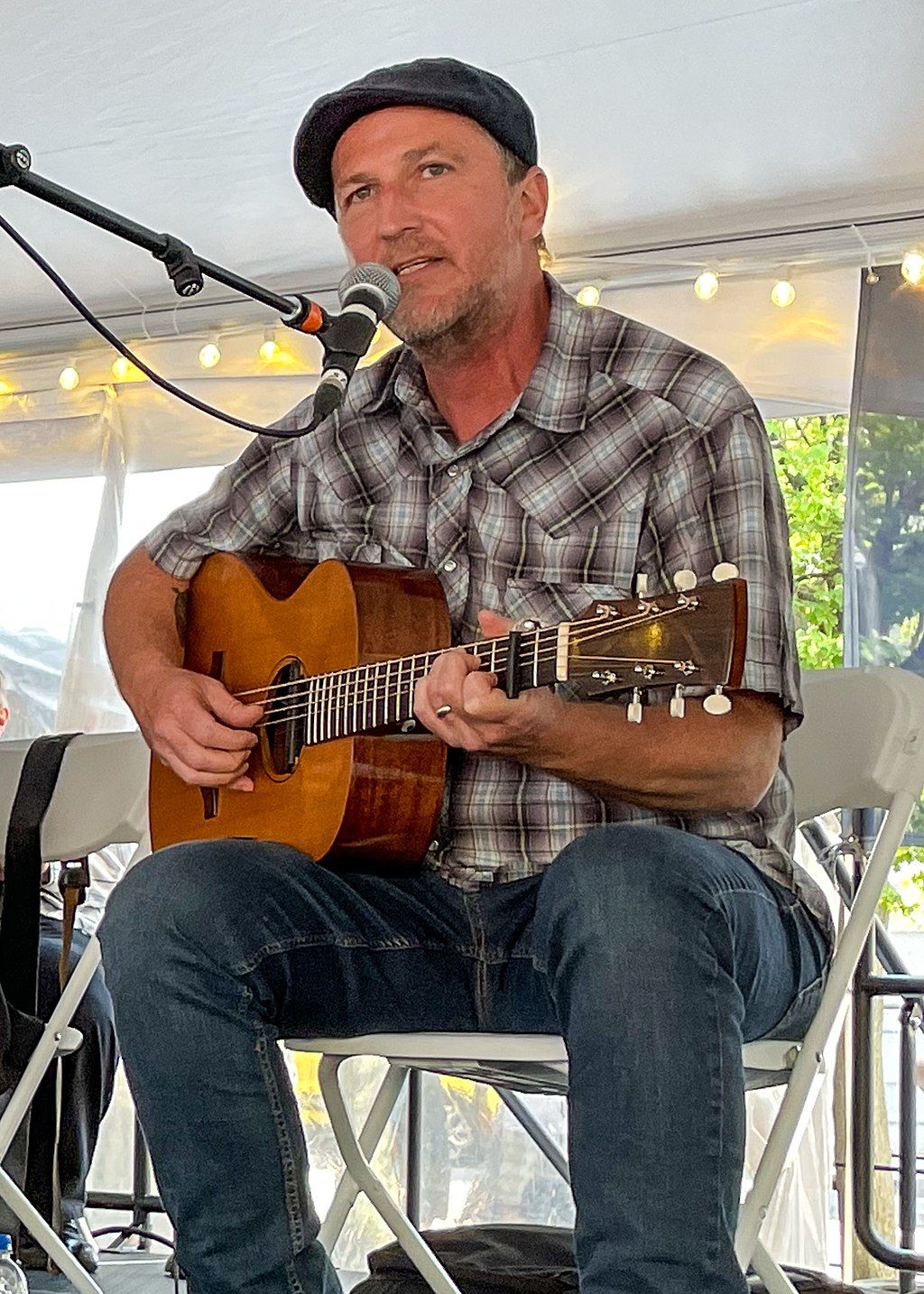 Singer at the New Bedford Folk Festival