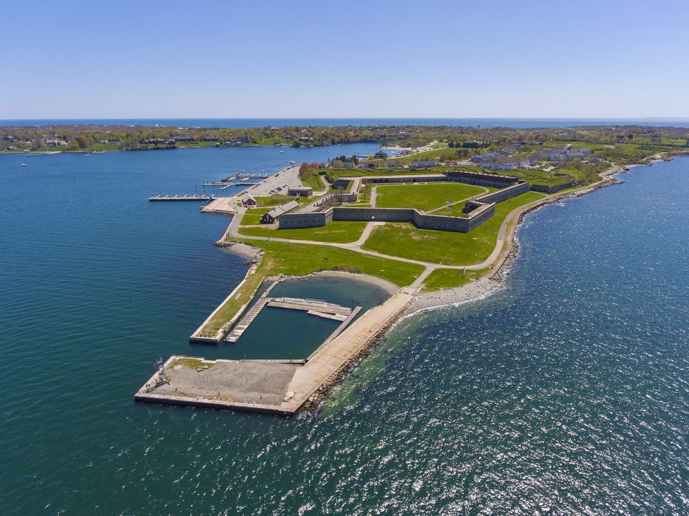 Aerial view of Fort Adams State Park