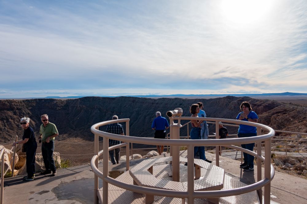 People at Meteor Crater Natural Landmark