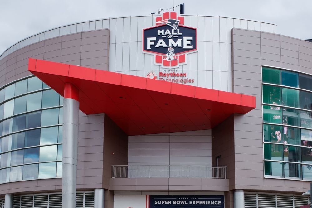 Building sign of The Patriots Hall of Fame